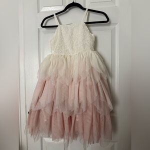 H&M Ivory and Blush Layered Tulle Party Dress for Girls